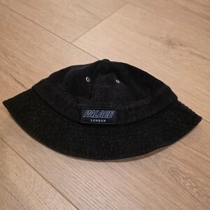 Palace London Corduroy Bucket Hat Black Cotton S/M Skateboard Cap Streetwear